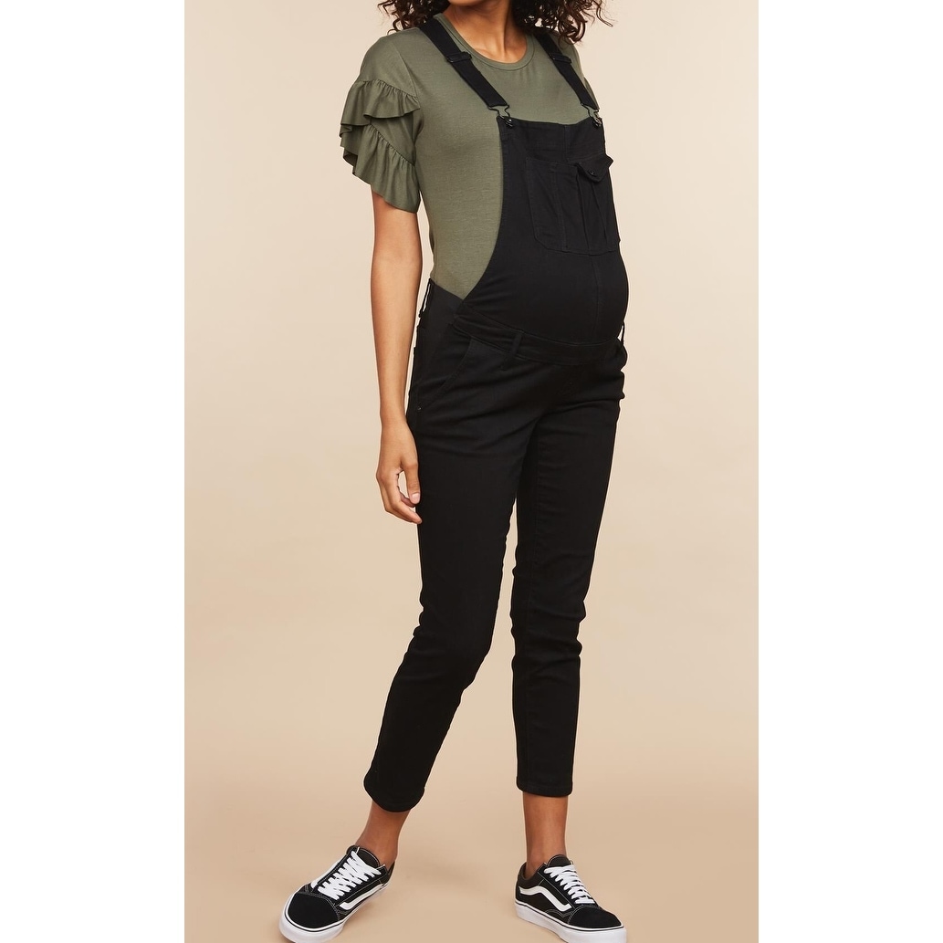 motherhood maternity denim overalls