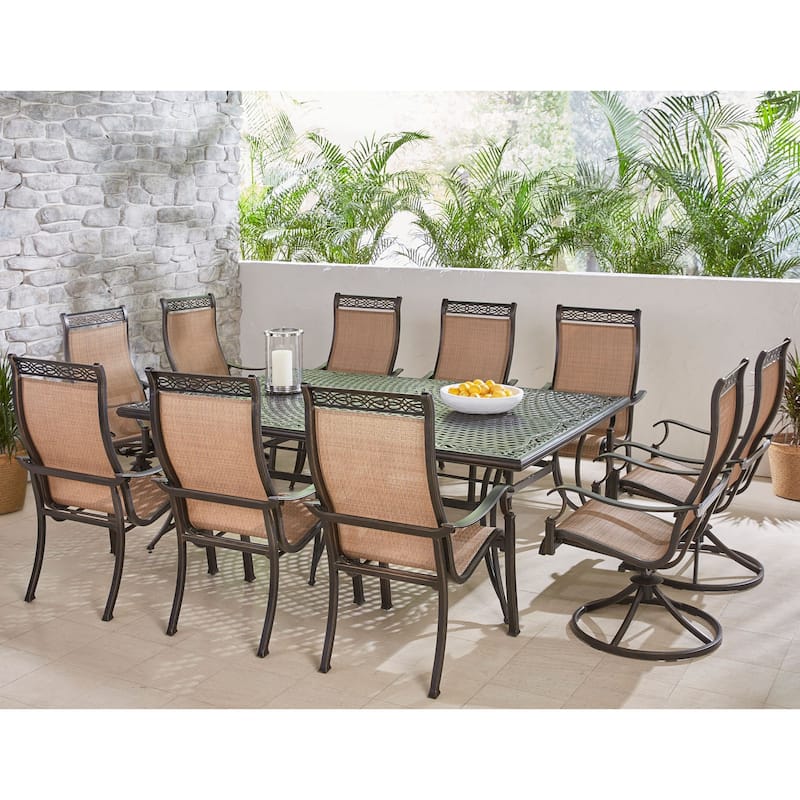 Hanover Manor 11-piece Outdoor Dining Set with Cast-top Table