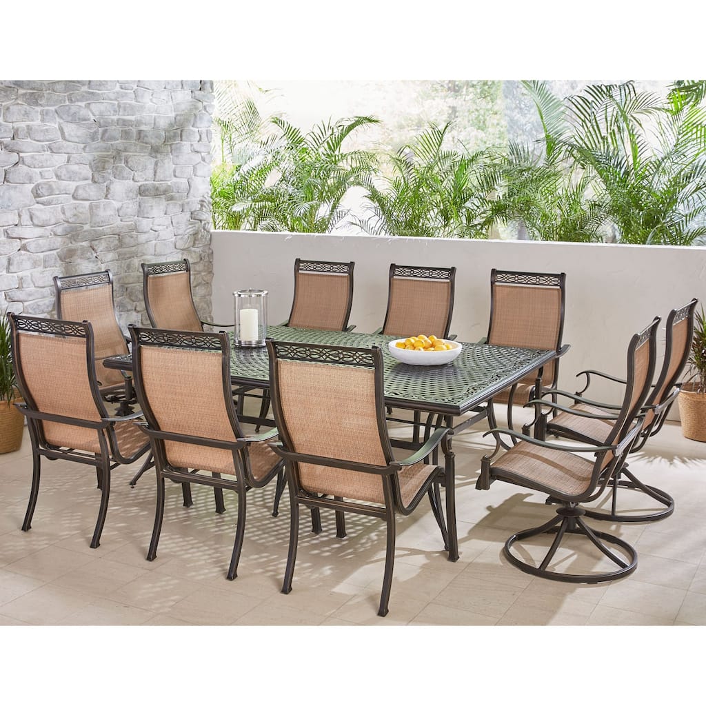 Hanover Manor 11-piece Outdoor Dining Set with Cast-top Table