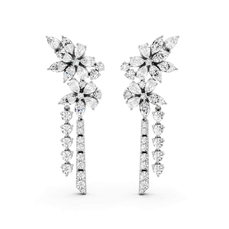 Auriya 14k Gold 4 1/5ctw Lab Grown Diamond Dangle Earrings (E-F VS) - White