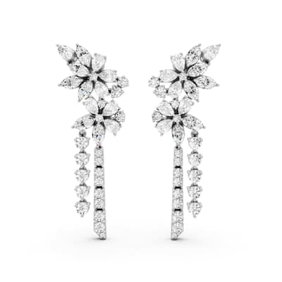 Auriya 14k Gold 4 1/5ctw Lab Grown Diamond Dangle Earrings (E-F VS)