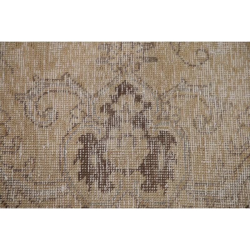 Muted Distressed Tabriz Persian Vintage Rug Hand-knotted Wool Carpet - 9'2"x 12'7"