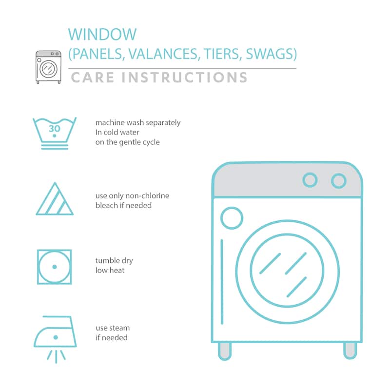 Lush Decor Modern Faux Linen Embroidered Edge With Attached Valance