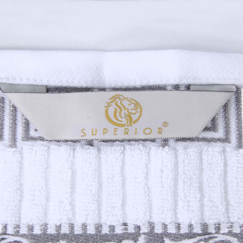 Superior Athens Cotton Floral Border Greek Key 3-Piece Towel Set