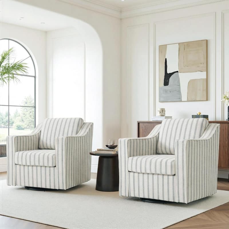 Modern Swivel Upholstered Armchair Accent chair Set of 2