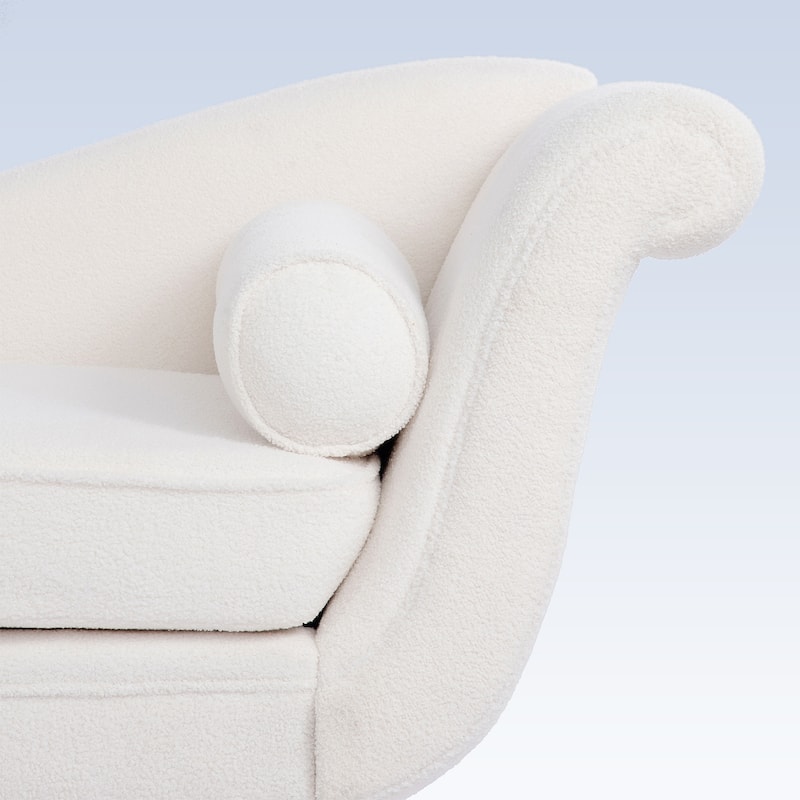 Modern Chaise Lounge with Scroll Arm For Living Room