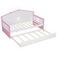 preview thumbnail 30 of 34, Charming House-shaped Design Wooden Daybed with Fence, Trundle and Smart Sensor Lights, Twin size