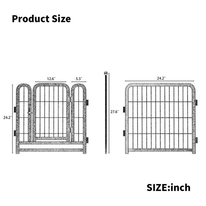 Dog Playpen 8 Panels 24" Height Heavy Duty Dog Fence Puppy Pen for Large Medium Small Dogs Foldable Pet Exercise Pen
