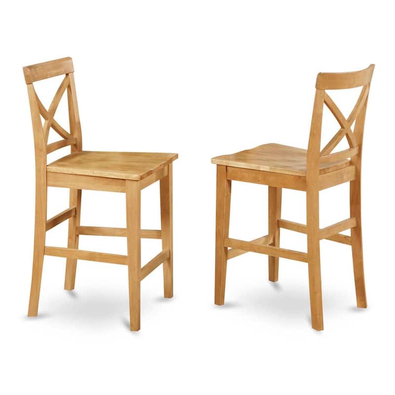 HomeStock 3-Pc Natural Oak Finish Solid Wood Top - Dining Room Set - Seats 4