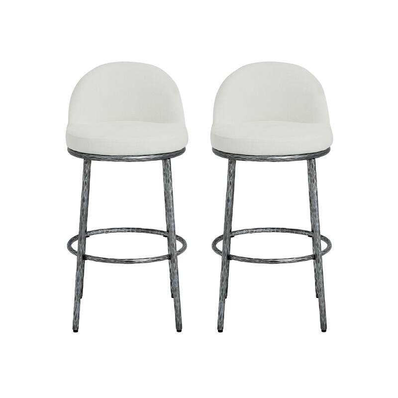 Christopher Knight Home - Altea Modern Upholstered Bar Stool with Forged Metal Legs, Set of 2