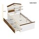 preview thumbnail 4 of 16, Twin Size Platform Bed with Two Drawers,Sturdy Wood Bed Frame with House Shaped Storage Headboard