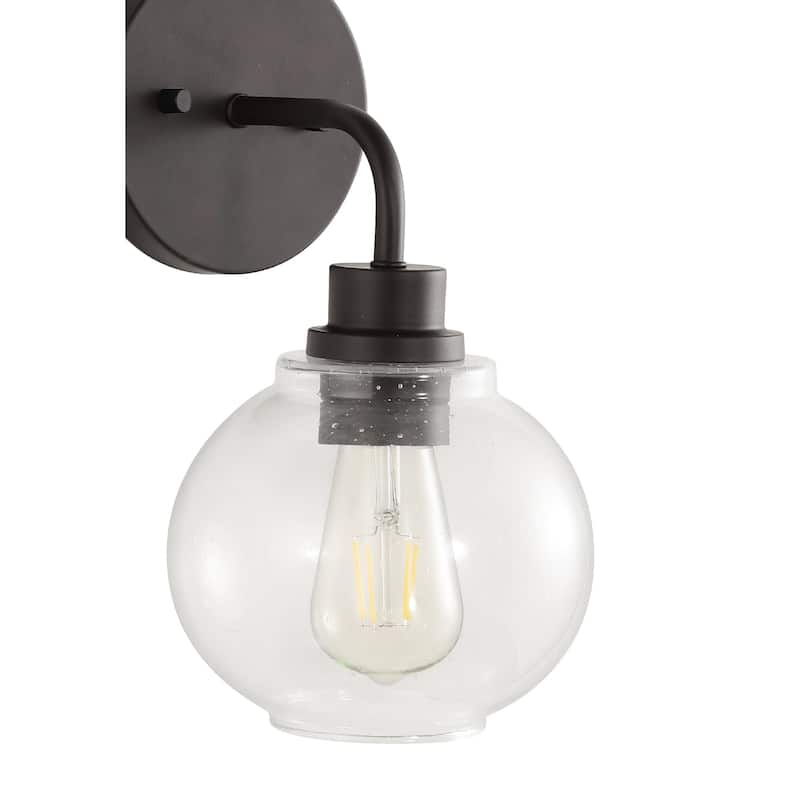 Staunton Iron/Seeded Glass Cottage Rustic LED Vanity Light, by JONATHAN Y