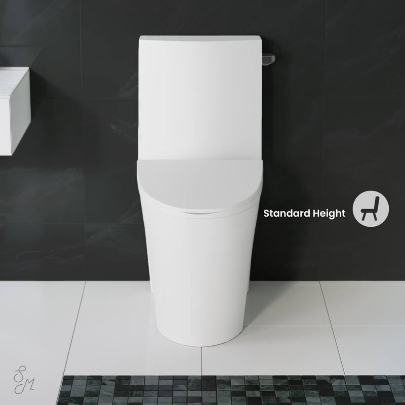 St. Tropez One-Piece 10" Rough-In 1.28 Gpf Right-Hand Vortex Flush Elongated Toilet In Glossy White