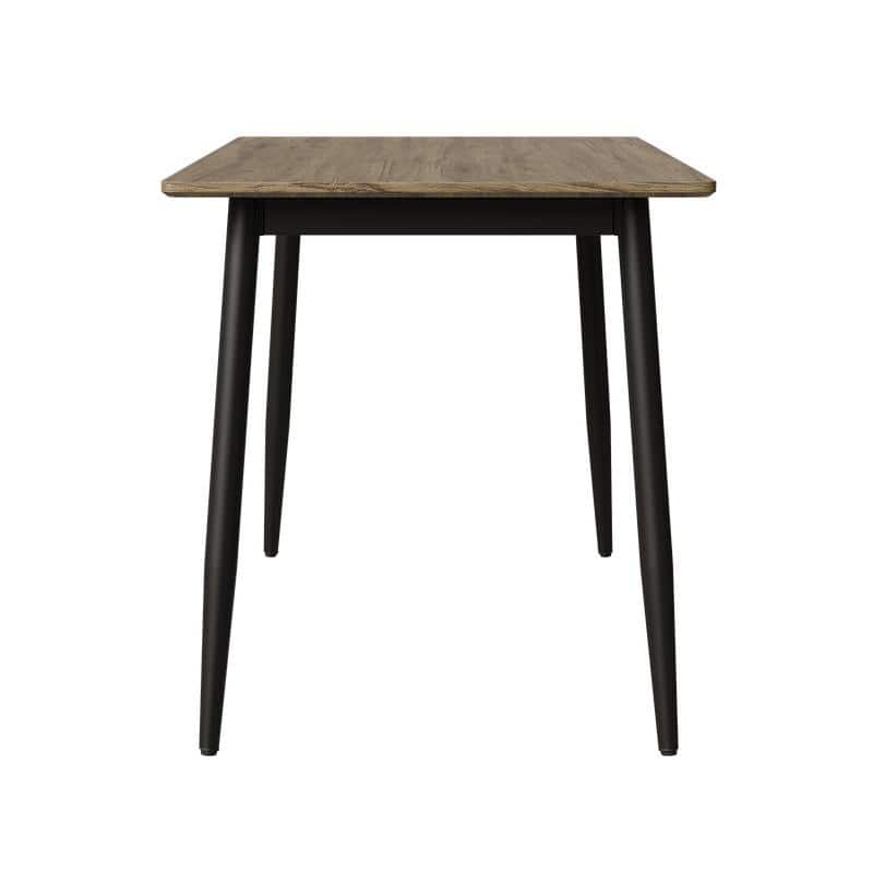 Modern Minimalist Dining Table with Black Metal Legs - Seats 6