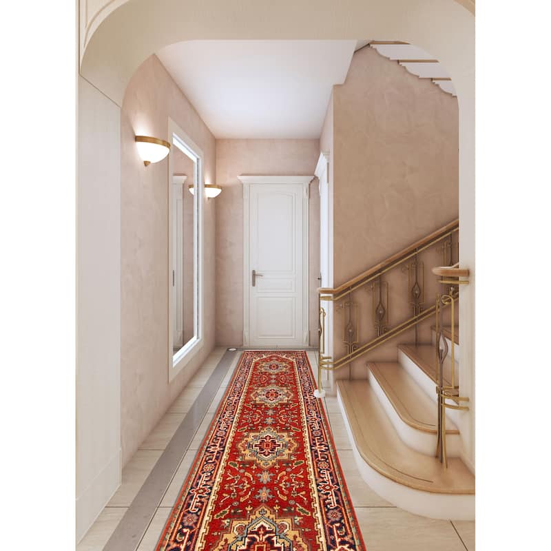 ECARPETGALLERY Hand-knotted Serapi Heritage Red Wool Rug - 2'8 x 18'0