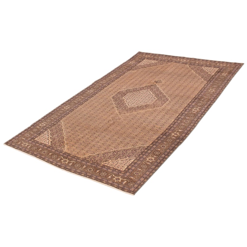 ECARPETGALLERY Hand-knotted Antalya Vintage Tan Wool Rug - 6'4 x 9'6