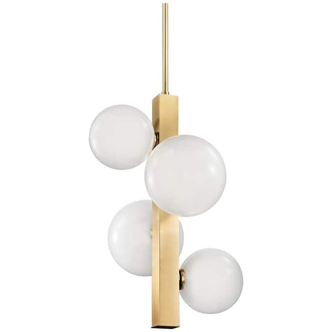 Hudson Valley Lighting Hinsdale 4 Light 21" Wide Abstract Pendant - Aged Brass