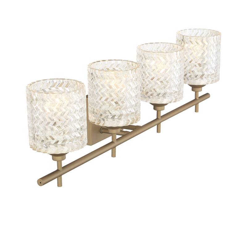 Frenia 4-light Modern Dimmable Bathroom Vanity Light with Art Glass