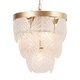 preview thumbnail 9 of 7, Mid-Century Modern Gold 4-Light Empire Chandelier Glass Pendant Lights for Dining Room - 15" D x 18" H