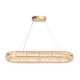 preview thumbnail 12 of 16, Modern Glam LED Crystal Chandelier Rose Gold Island Light for Dining Room - D37" x H64" Max