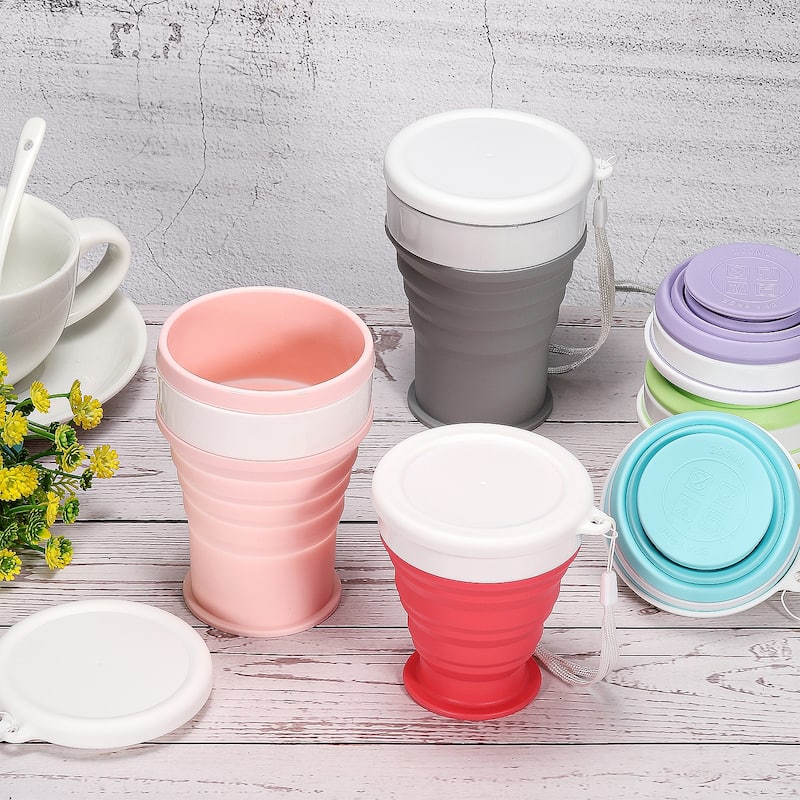 2pcs Collapsible Water Bottle, 200mL Travel Folding Cup for Camping