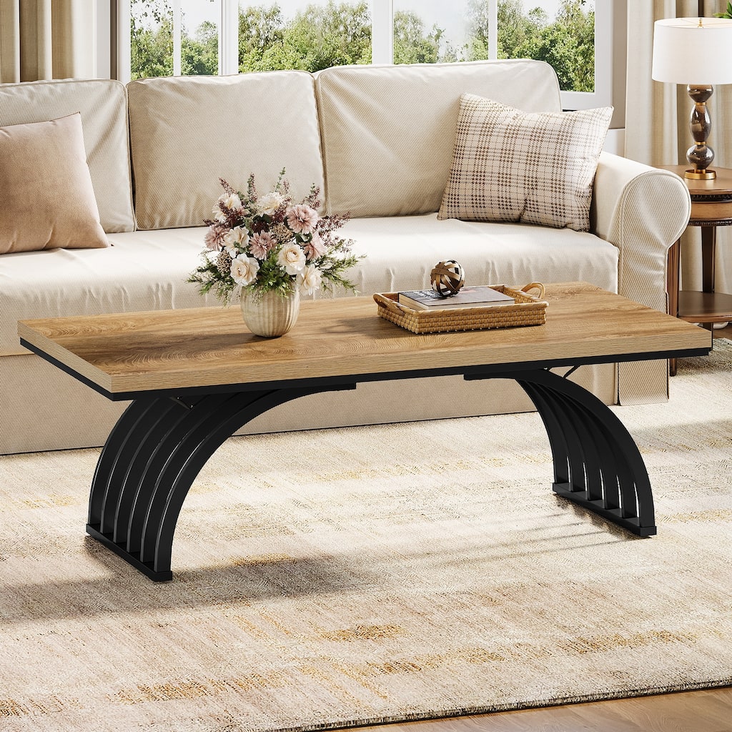 Coffee Center Tea Table with Metal Frame Legs for Living Room