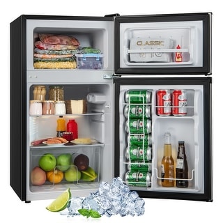 3.2 Cu.Ft Refrigerator w/ Freezer Compact Fridge w/ Reversible Door ...