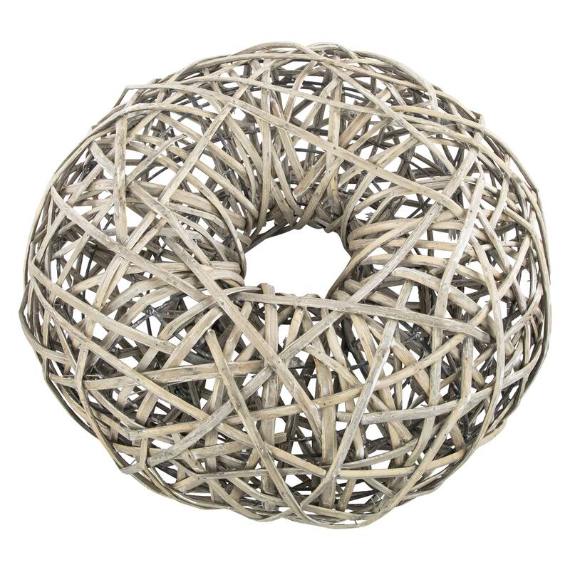 Rustic Gray Willow Artifical Wreath, 19-Inch, Unlit