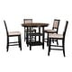 Thumbnail 6, Prairie Point Round Counter Table with Shelves, Black & Brown, by New Classic Furniture. Changes active main hero.