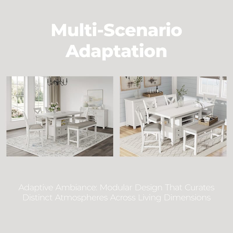 Signature Design by Ashley Robbinsdale White Counter Height Dining Table - 36"W x 72"D x 37"H