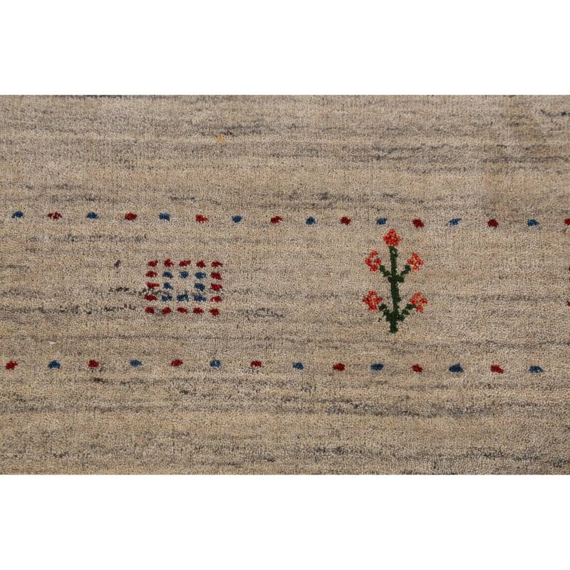 Hand Knotted Oriental 100% Wool Carpet Tribal Tribal Beige & Ivories Gabbeh Area Rug - 7' 9'' X 5' 0''