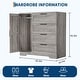 preview thumbnail 18 of 22, 43.3'' Small Wardrobe Closet, Wardrobe Cabinet with Door, 4 Drawers and Handing Rod, Wooden Clothes Cabinet