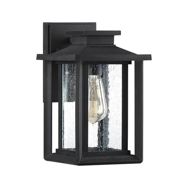 slide 2 of 4, Wakefield 1-Light Outdoor Wall Lantern in Earth Black Earth Black