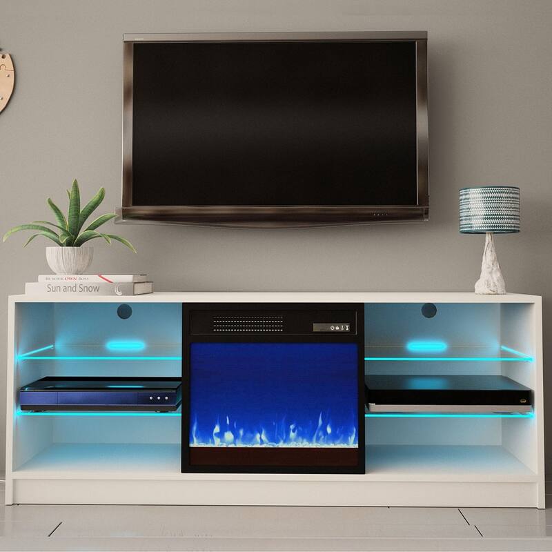 Manhattan Electric Fireplace Modern 58" TV Stand