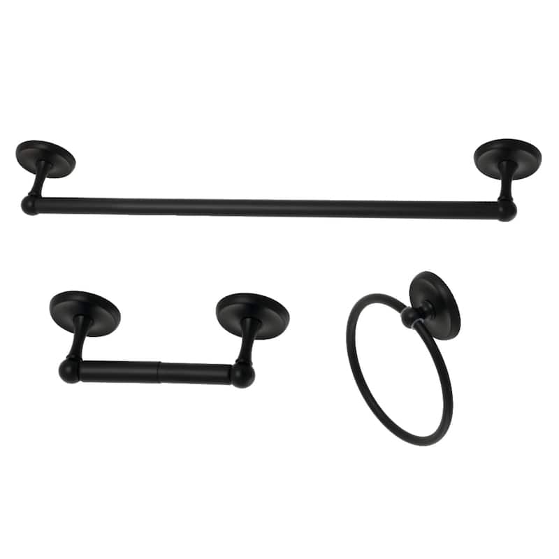 Victorian 3-Piece Bathroom Accessory Set - Matte Black