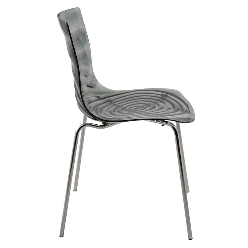 Plastic Dining Side Chair With Chrome Base Set of 4 Astor Series