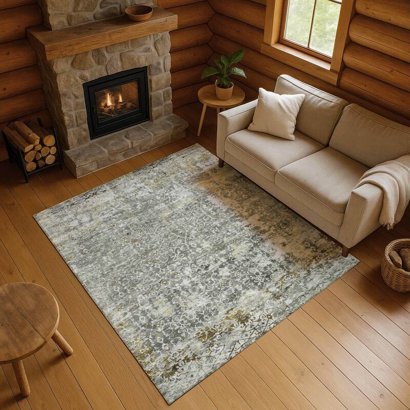 Premium Washable Super Soft Traditional Vintage Mayfield Rug - Taupe - 10' x 14'