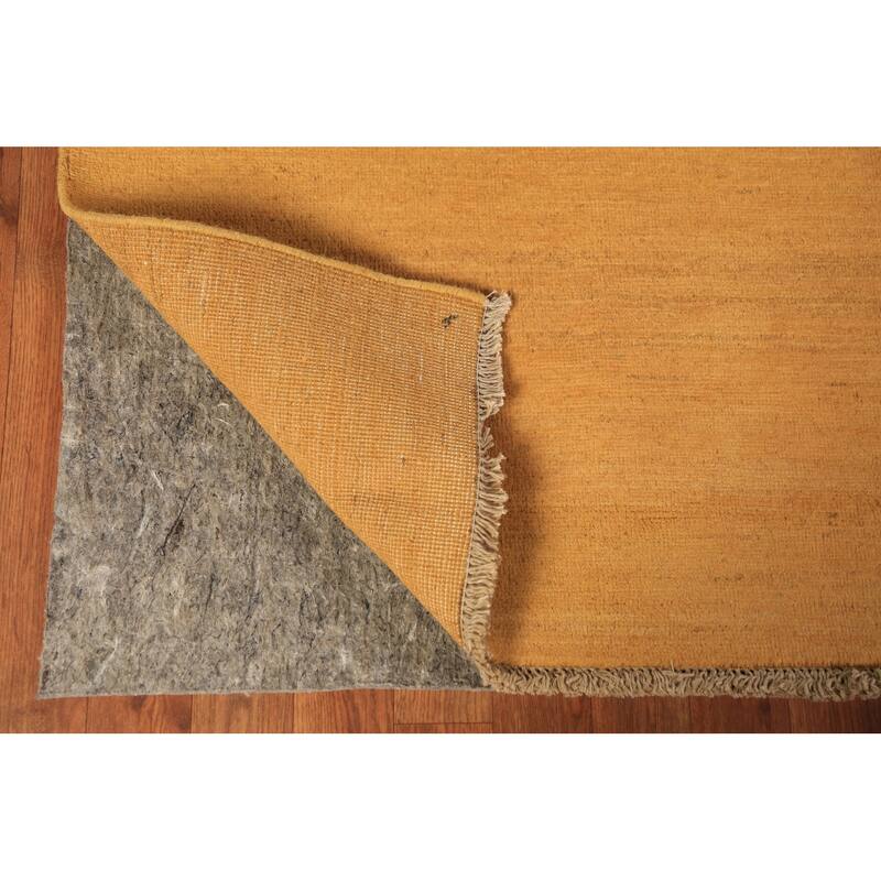 Yellow Gold Modern Gabbeh Oriental Area Rug Handmade Wool Carpet - 8'3" x 9'11"