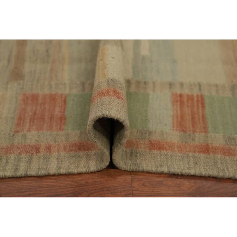 Hand Woven Oriental 100% Wool Carpet Southwestern Tribal Multi-Colored Kilim Area Rug - 9' 1'' X 5' 9''