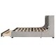 preview thumbnail 25 of 26, Queen Size Lozenge Pattern Storage Bed Velvet Upholstered Platform Bed with Wingback Headboard / Footside Drawer / 10 Slats