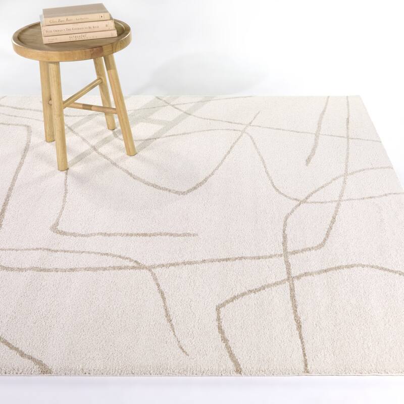 Descartes Abstract Modern Area Rug - 7' 10" x 10' - Tan