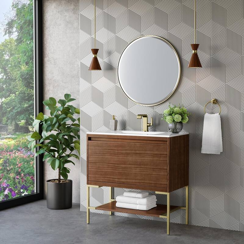 James Martin Vanities 805-V35.4-CB-GW Mantova 36" Single Basin Poplar