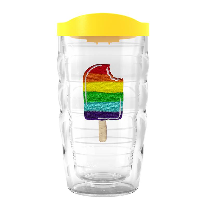 Tervis Ice Popsicle Collection Made in USA Double Walled Insulated Travel Tumbler, Rainbow Pop - 10oz Wavy - 10oz Wavy