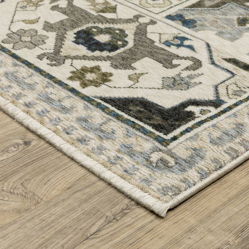 Style Haven Henretta Bordered Medallions Fringe Edge Area Rug
