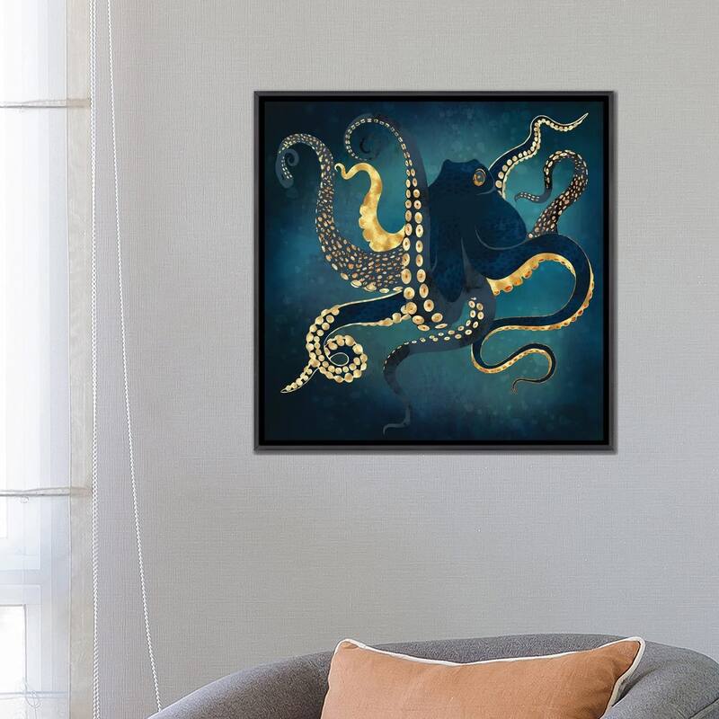 iCanvas "Metallic Octopus Iv" by SpaceFrog Designs Framed