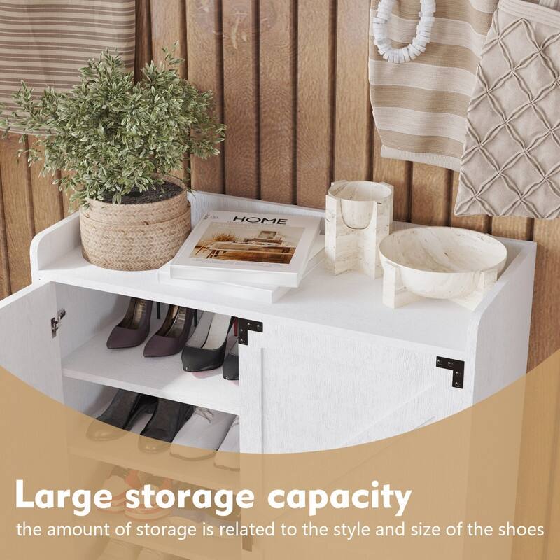 Shoe Cabinet with Doors 6-Tier Shoe Storage Cabinet with Adjustable Shelves