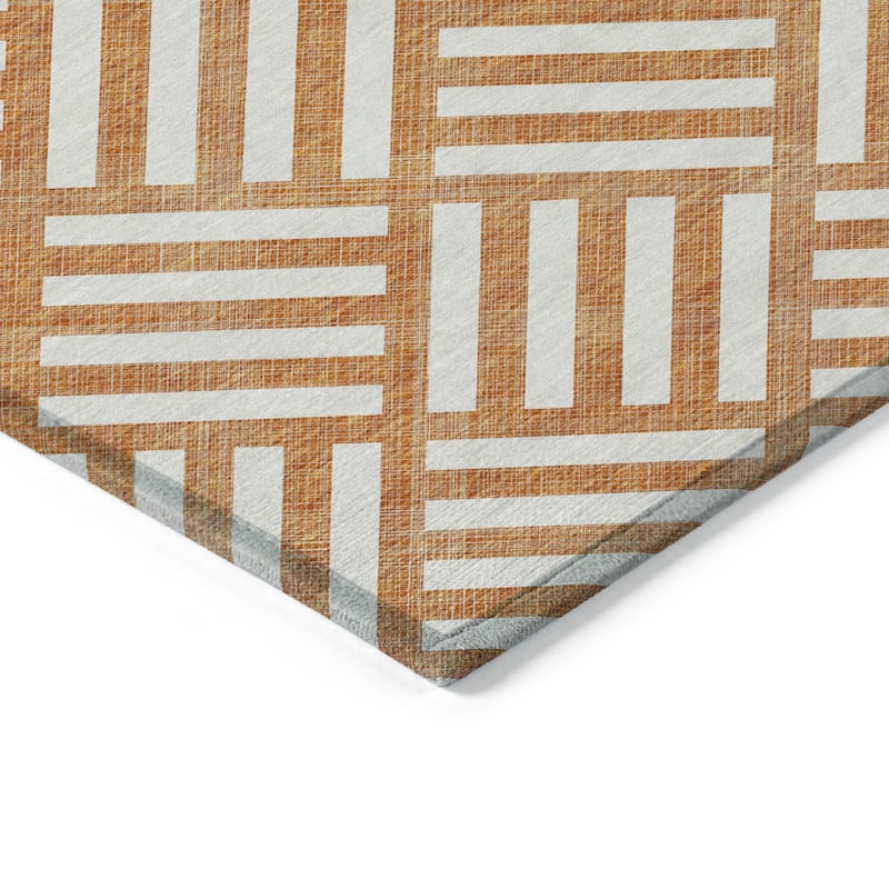 HomeRoots Geometric Transitional Rectangle Outdoor Rug