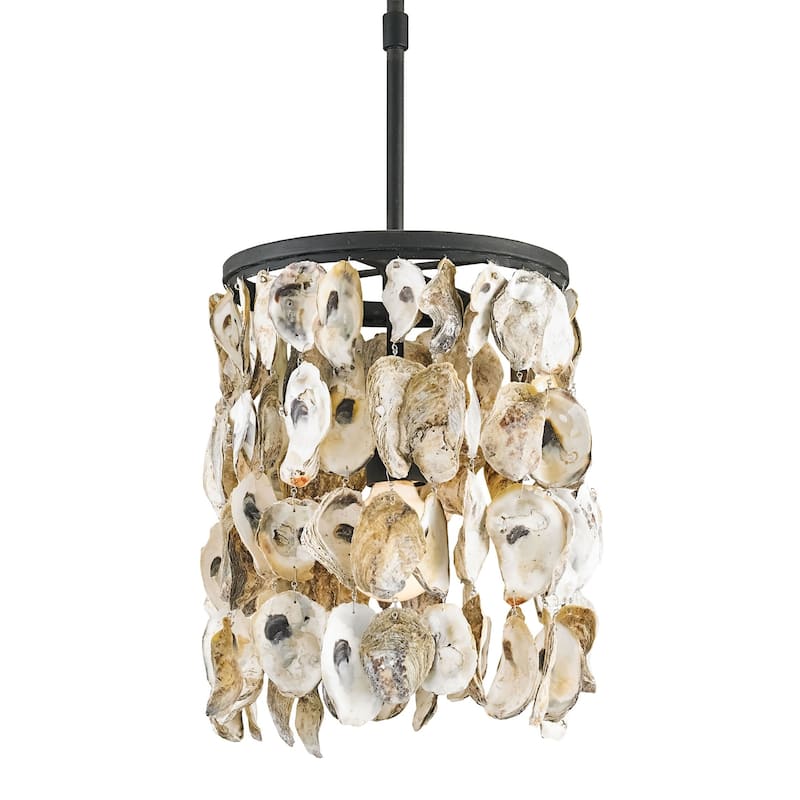 Currey & Company Stillwater Oyster Shell Pendant - 17"h x 12"dia