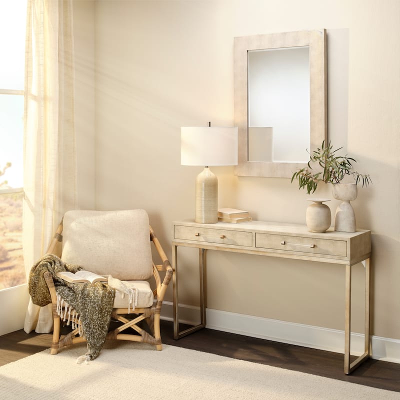 Alden Décor Brayden Faux Shagreen Console