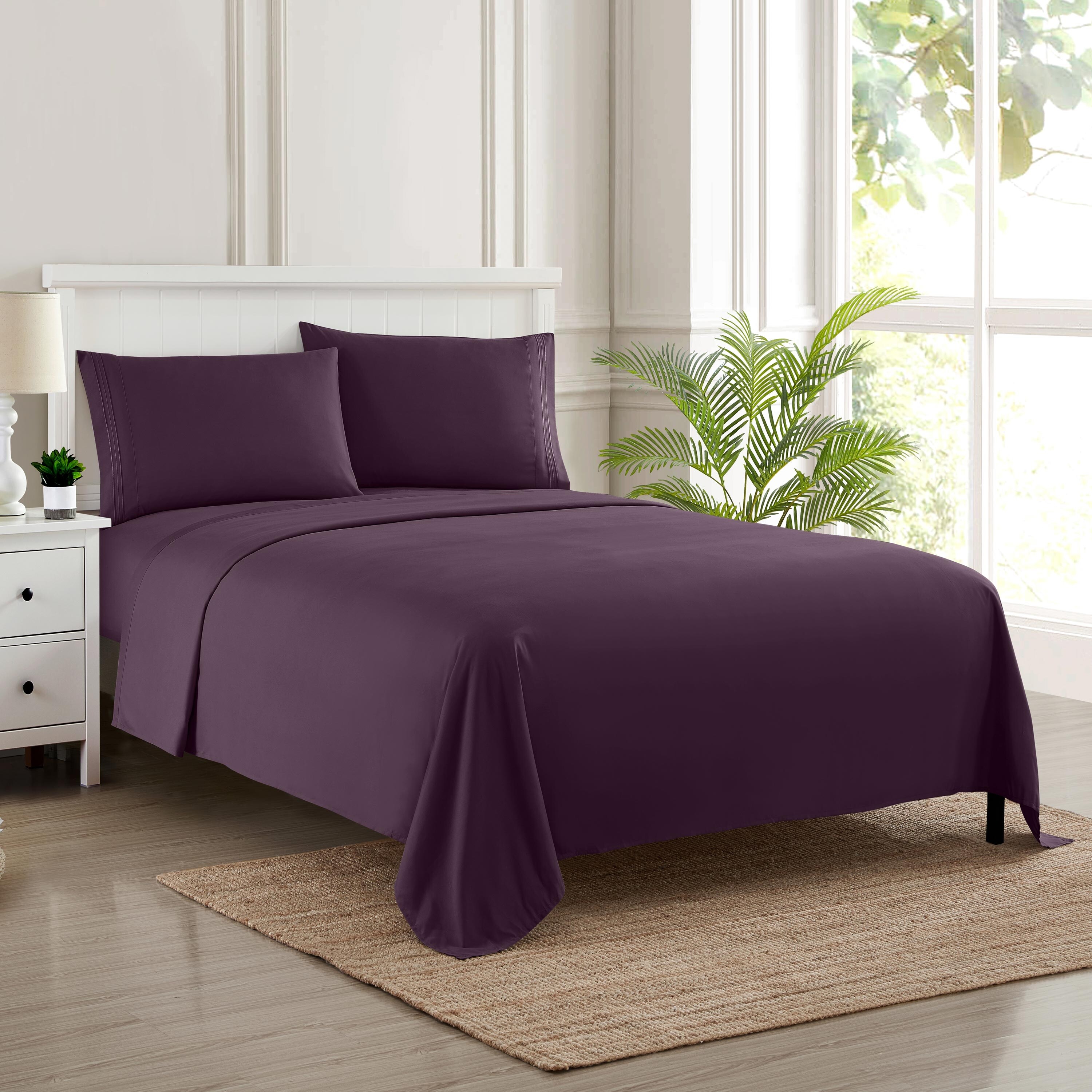 Magenta Color Fitted Sheet Cover with All-Round Elastic Pocket in 4 Sizes 